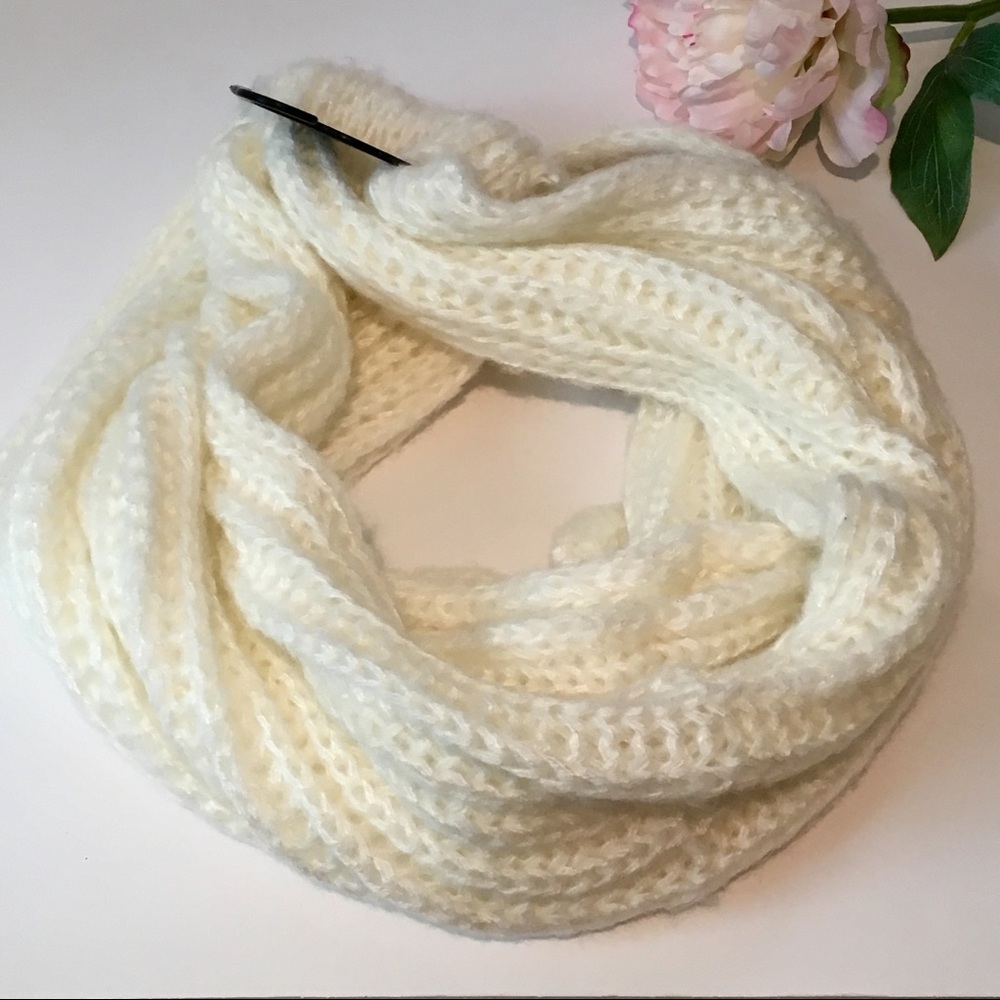 Ivory cream knit infinity scarf